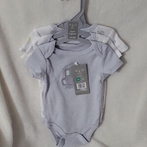 Adorable Light Gray Elephant 3 Bodysuit Set